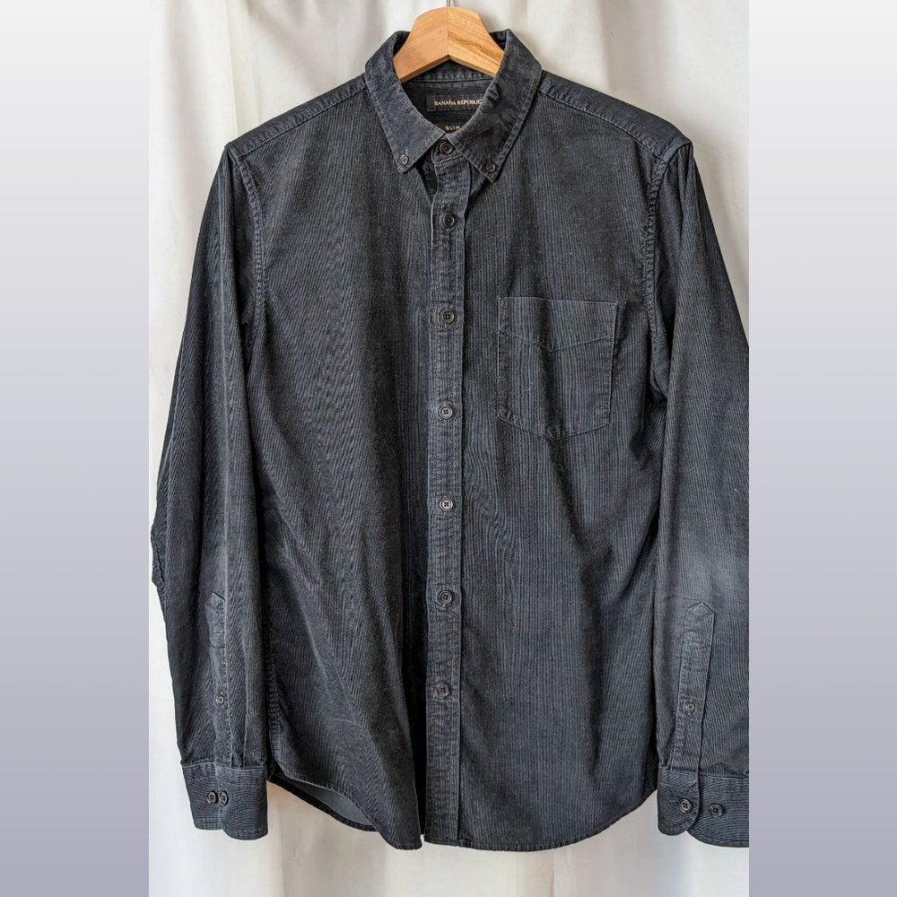 Banana Republic Blue Corduroy Shirt, Size S